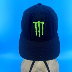 Monster Embroidered Black Green Fitted Hat Flexfit L-XL